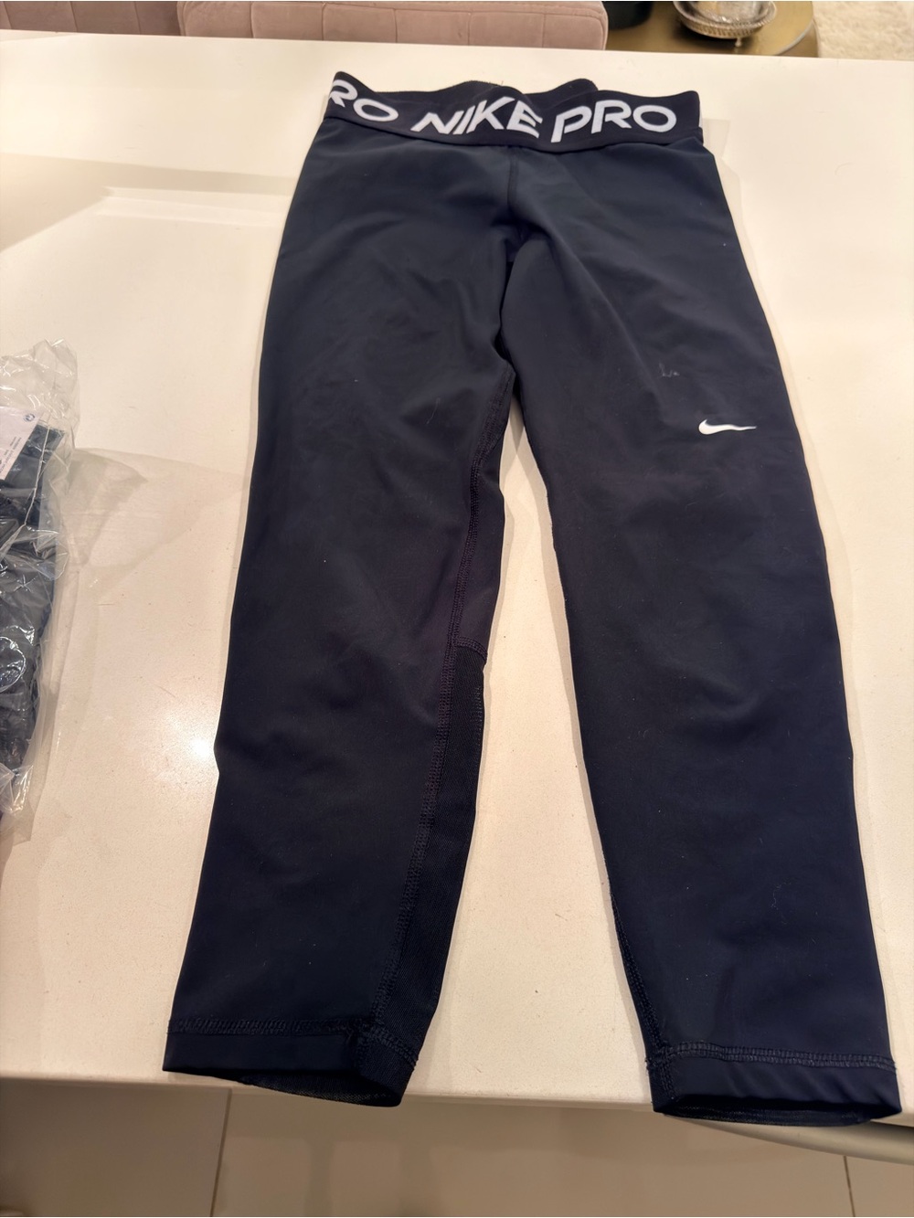 Nike Black Pro Logo Waistband Performance Leggings